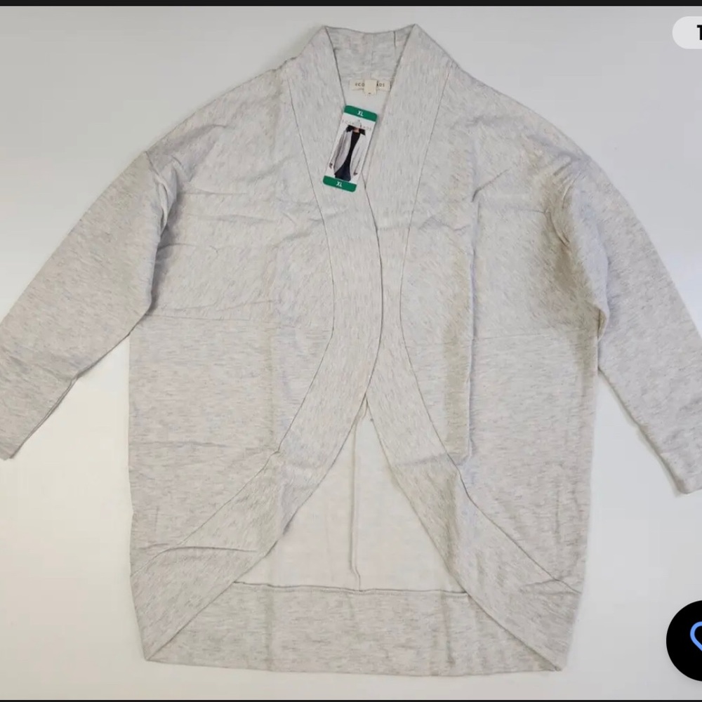 Ecothreads Ladies' Fleece Cardigan Long Sleeve Tan